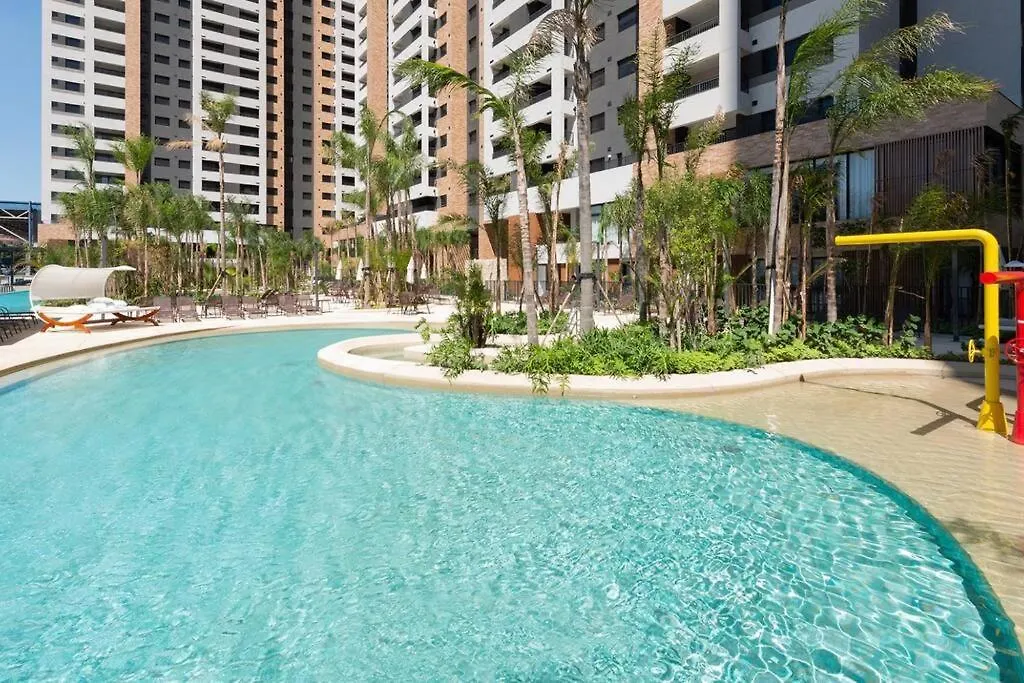 Piscine Bras Resort Ap 2 Dorm E Terraco Gourmet 104Mv 圣保罗 巴西